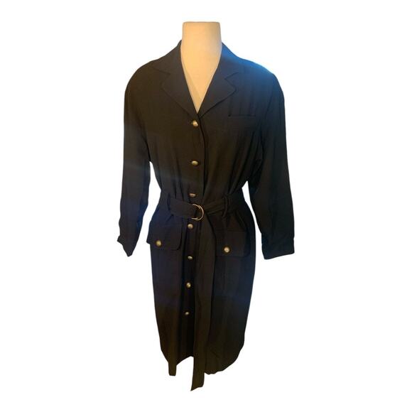 Vintage Rena Rowan for Saville Black Dress 6 - Picture 1 of 4